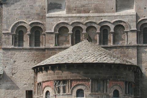 Detail of apse of Orcival church