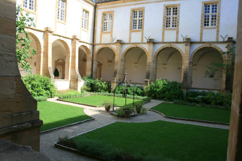 Pretty cloisters in the basilica in Paray-le-Monial