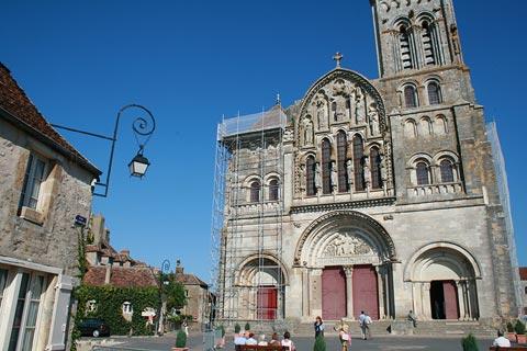 Facade of the basilica in Vezelay