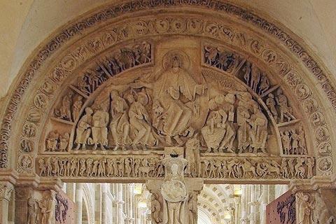 Doorway in the narthex of the basilica in Vezelay