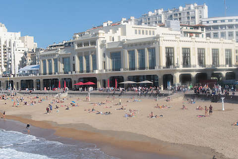 Casino dominates the beach in centre of Biarritz