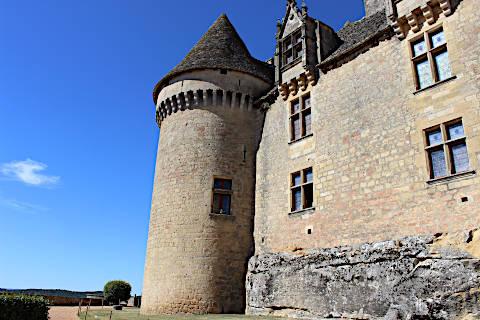 renaissance wing and medieval tower at the Chateau de Fenelon