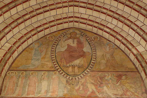 Painting above the doorway of the cathedral