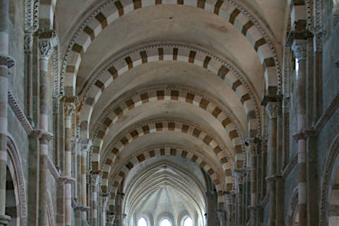ceiling of the nave in basilica of Vézelay