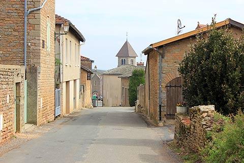 Road to the church in Solutre-Pouilly