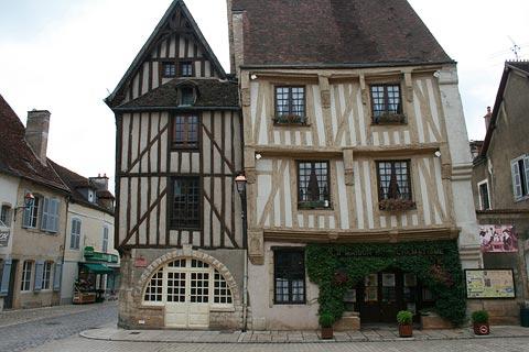 medieval houses in centre of Noyers-sur-Serein