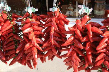 Chilli pepper market in Espelette, France