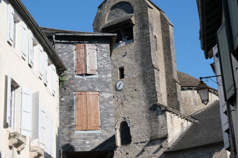 Facade and tower of the church of Sainte-Croix