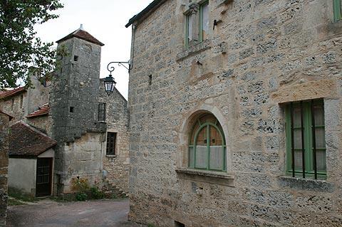 Stone house and tower in Flavigny