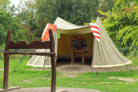 medieval tents at the Chateau de Bridoire