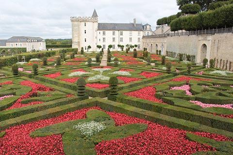 View across the gardens to Chateau Villandry