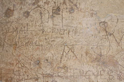 15th century Graffiti in tower of Chateau de Bonaguil