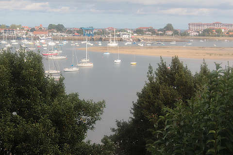 Boats in the harbour in Hendaye old town