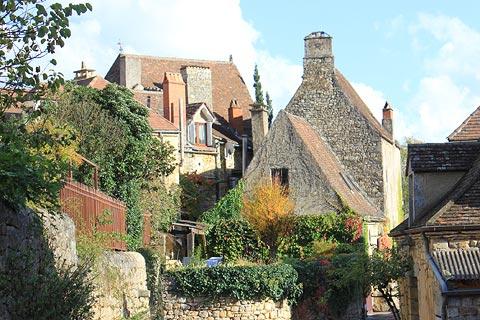 View across the gardens and rooftops of Domme
