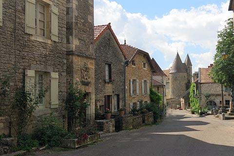 Main street through village of Chateauneuf-en-Auxois