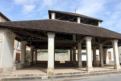 Traditional market hall in Dordogne town of Villamblard