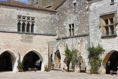 Medieval houses in centre of Monpazier
