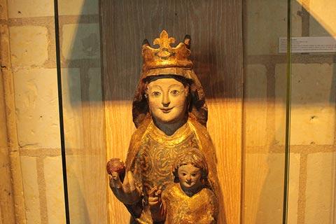 Medieval painted statue in the Chateau de Saumur