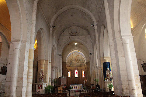 Nave of the abbey church in Cadouin