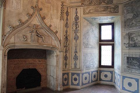Frescoed walls in the Palais Jacques-Coeur in Bourges