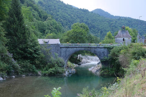 Bridge and gave d'Aspe on the edge of Sarrance village