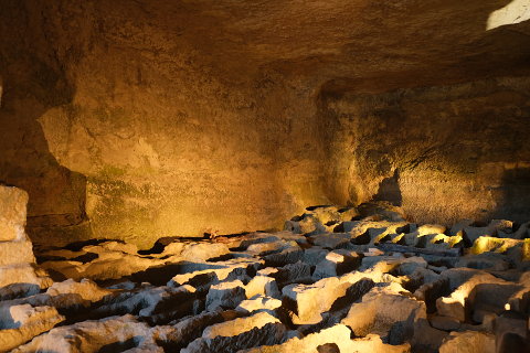 sarcophagus in the Subterranean Monolithic Church of Saint-Jean in Aubeterre-sur-Dronne