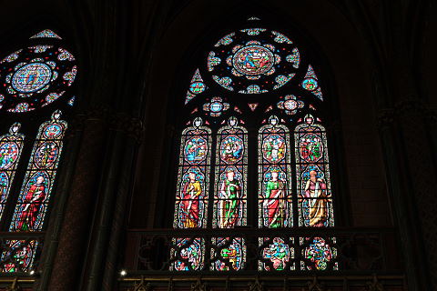 stained glass in Bordeaux cathedral