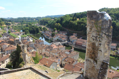 View across the river and village from the Chateau de Laroque