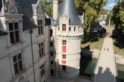 View from one of the towers in Chateau d'Azay le Rideau