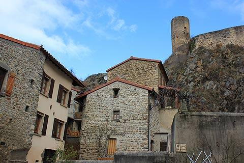 Castle on cliff above Saint-Floret village